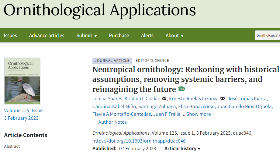 Neotropical ornithology: Reckoning with historical assumptions, removing systemic barriers, and reimagining the future