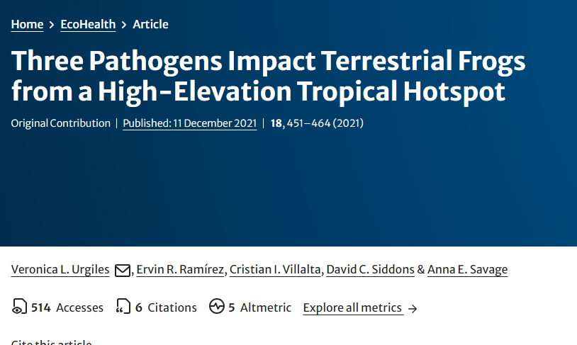 Three Pathogens Impact Terrestrial Frogs from a High-Elevation Tropical Hotspot
