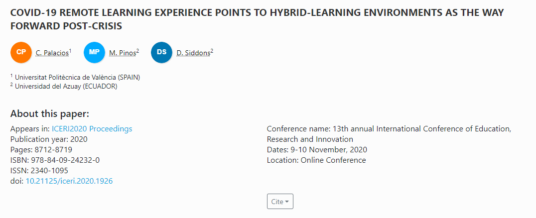 COVID-19 REMOTE LEARNING EXPERIENCE POINTS TO HYBRID-LEARNING ENVIRONMENTS AS THE WAY FORWARD POST-CRISIS