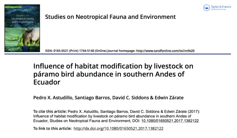Nueva publicación académica sobre fauna neotropical.